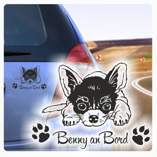 Auto Aufkleber Chihuahua Pfoten Autoaufkleber Hund Sticker A4045