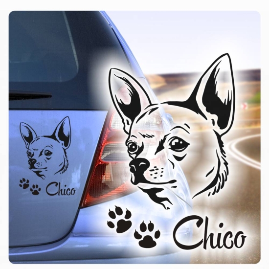 Auto Aufkleber Chihuahua Name Autoaufkleber Hund Hunde Sticker