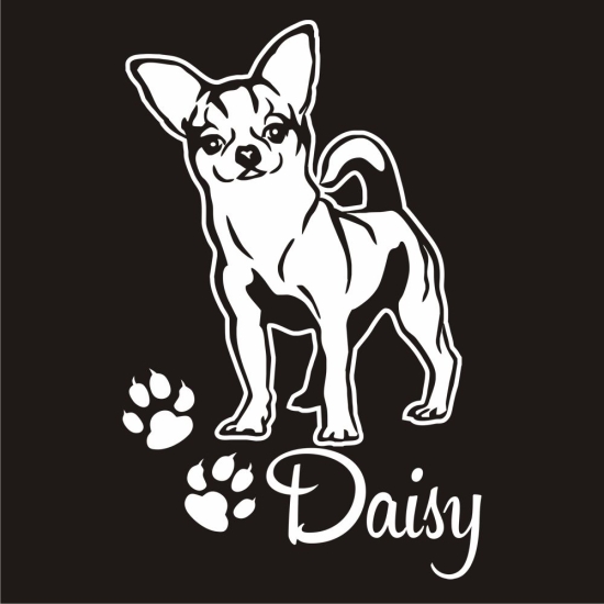 Auto Aufkleber Chihuahua Name Autoaufkleber Hund Hunde Sticker Pfoten A4069