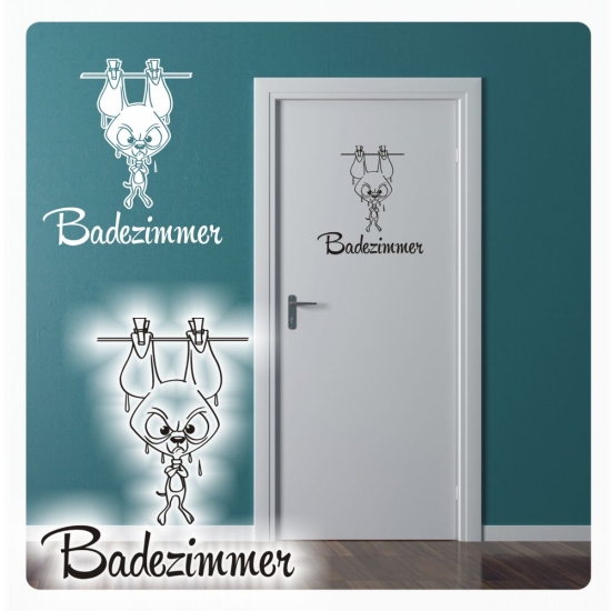 Badezimmer Türaufkleber Wandtattoo Chihuahua FUN Lustig T120