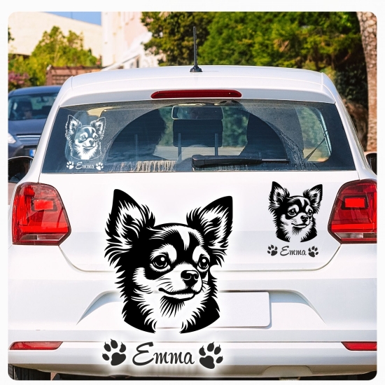 Chihuahua Name Wunschname  Auto Aufkleber Autoaufkleber Sticker A4208