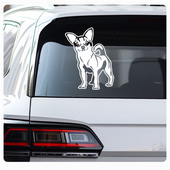 Auto Aufkleber Chihuahua Autoaufkleber Hund Hunde Sticker Pfoten A419