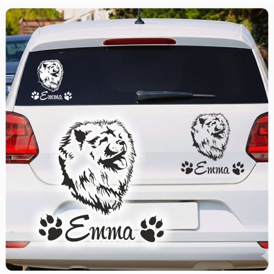 Hundeaufkleber Chow Chow Name Auto Aufkleber Sticker A525