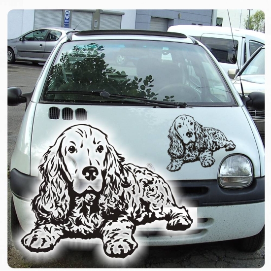 Auto Aufkleber Cocker Spaniel Hund Pfoten Autoaufkleber Sticker A699