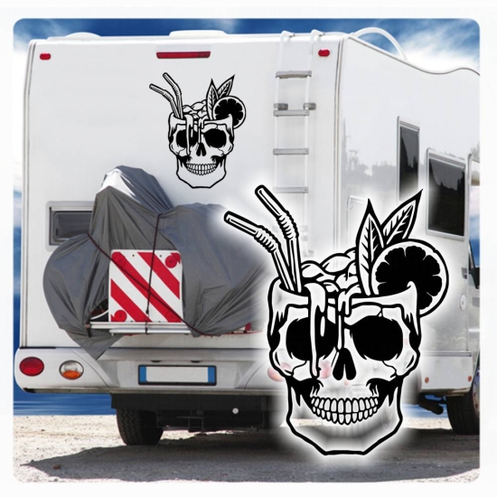 Cocktail Skull Bones Wohnmobil Aufkleber Caravan Sticker WoMo307