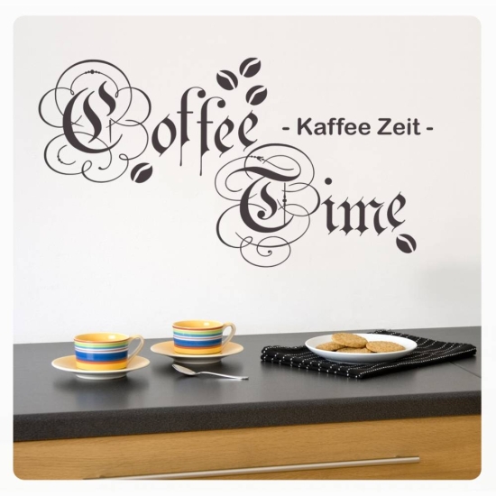 Coffee Time Kaffee Wandtattoo Wandaufkleber Küche W891