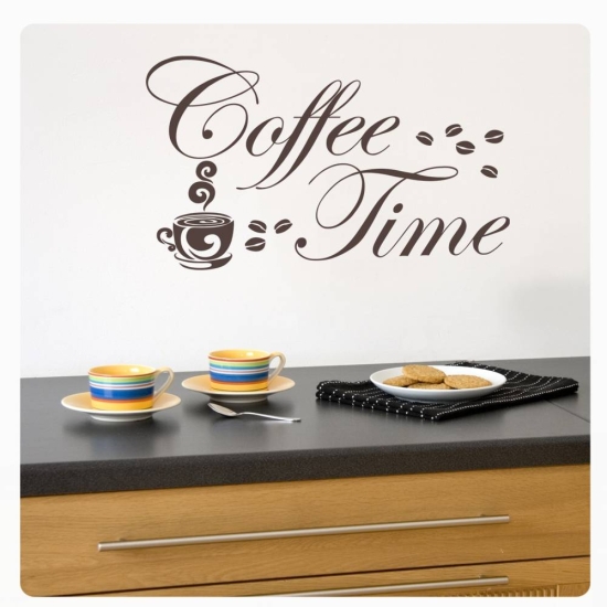 Coffee Time Kaffee Wandtattoo Wandaufkleber Küche W892