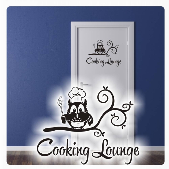 Türaufkleber Cooking Lounge Wandtattoo Aufkleber Küche T026