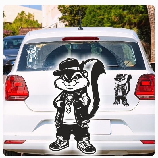 Cool Stinktier Skunk Gangster Auto Aufkleber Autoaufkleber Sticker Aufkleber A4222