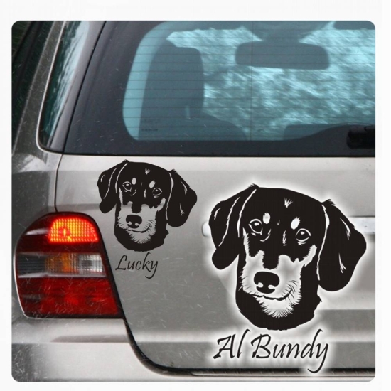 Dackel Name Aufkleber Auto Hund Kurzhaar Sticker Teckel A1622
