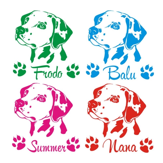 Dalmatiner Name Autoaufkleber Hundeaufkleber Aufkleber Auto Sticker Hund A191