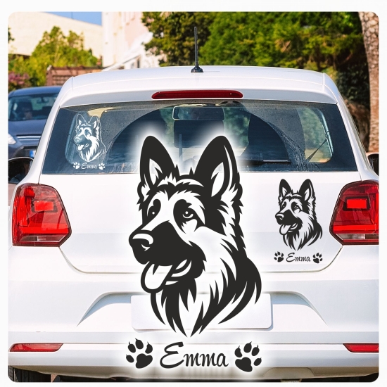 Deutscher Schäferhund Name Pfoten Autoaufkleber Auto Aufkleber Sticker A4228