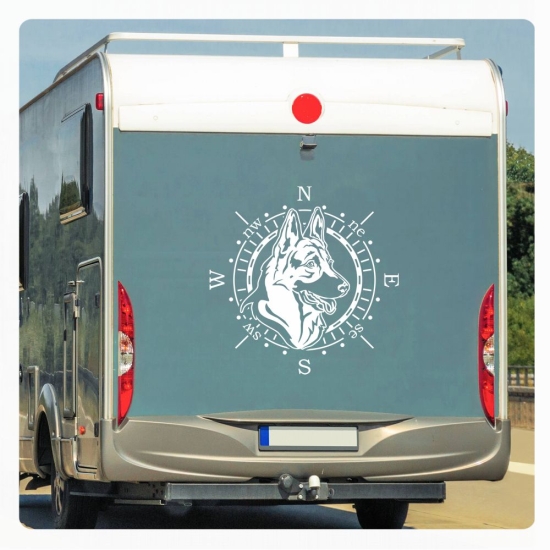 Wohnmobil Aufkleber Deutscher Schäferhund Kompass Wohnwagen Caravan Sticker WoMo452