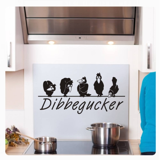 Wandtattoo Dibbegucker Raben Zitat Essen Topf Kochen Küche Gucker W3055