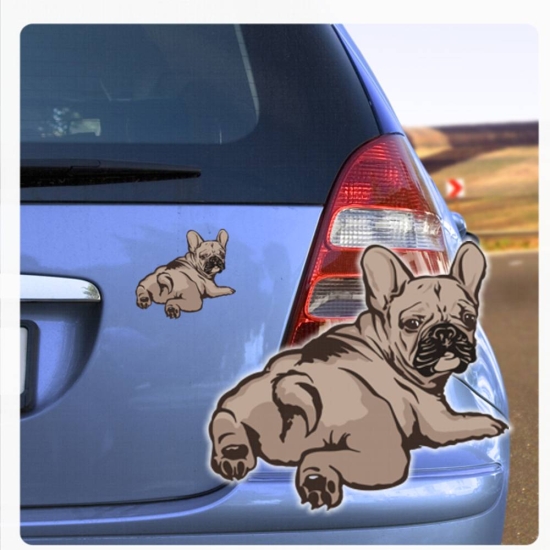 Autoaufkleber Französische Bulldogge Auto Aufkleber Hund Pfoten Sticker  Digitaldruck DA039
