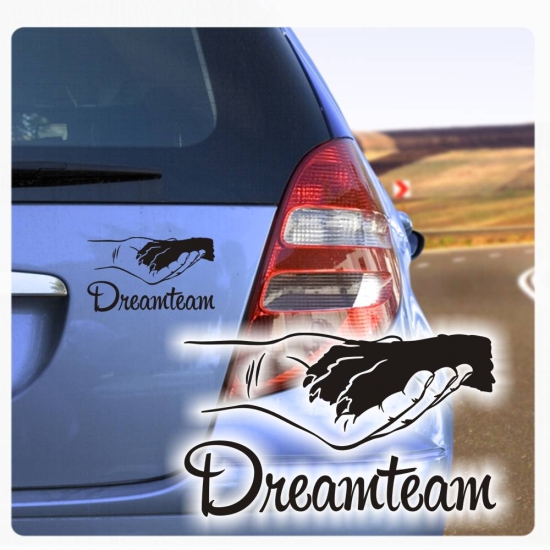 Autoaufkleber Dreamteam Hand Pfote Sticker Auto Aufkleber A653
