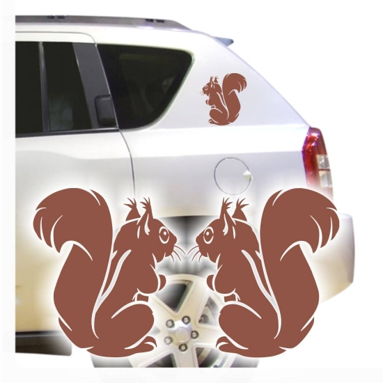 Eichhörnchen Auto Aufkleber Eichkatzerl 2er Set Sticker A660