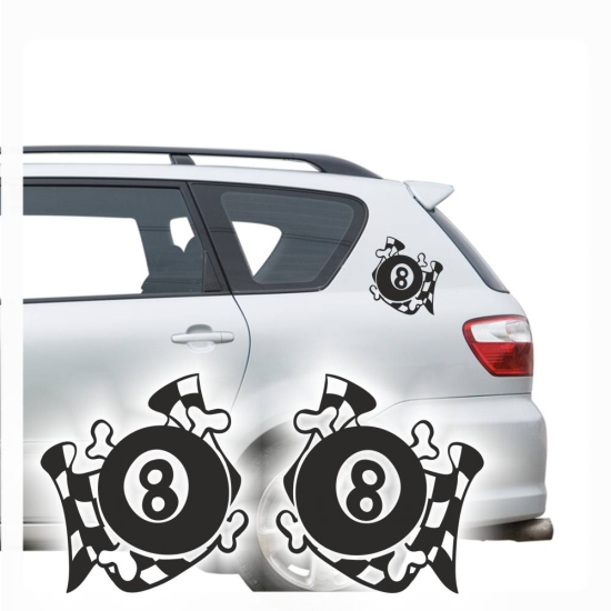 Bones Eightball Racing Auto Aufkleber Sticker Rockabilly A2001