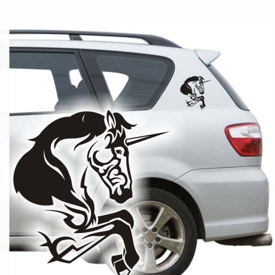 Autoaufkleber Einhorn Unicorn Aufkleber Auto Sticker Gothic clickstick A4115