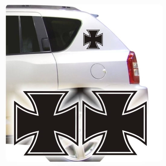 Autoaufkleber Sticker Eisernes Kreuz Totenköpfe