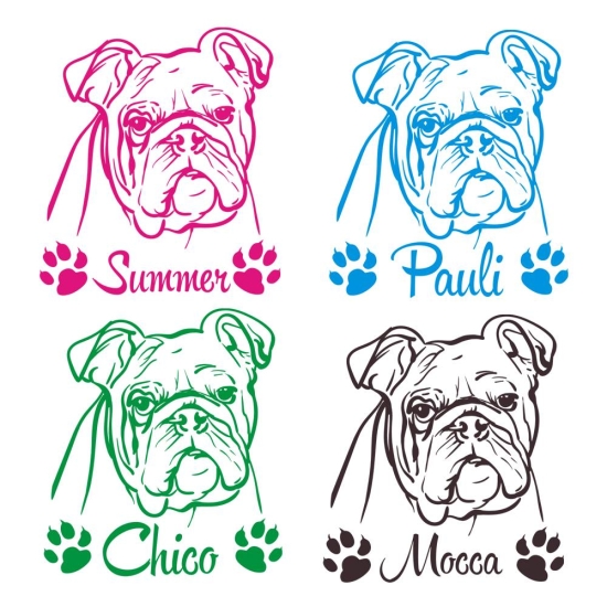 Autoaufkleber Hundepfoten Pfotenaufkleber Motiv 1 - Aufkleber Pfoten - auch  mit Namen