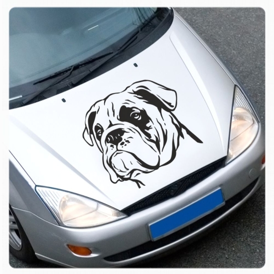 Autoaufkleber Englische Bulldogge clickstick Aufkleber Hund Pfoten A1241