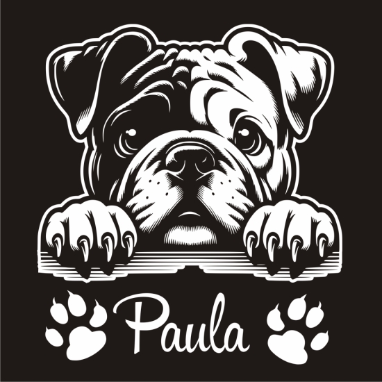 Englische Bulldogge Name Autoaufkleber Auto Aufkleber Sticker Hund Pfoten A4269