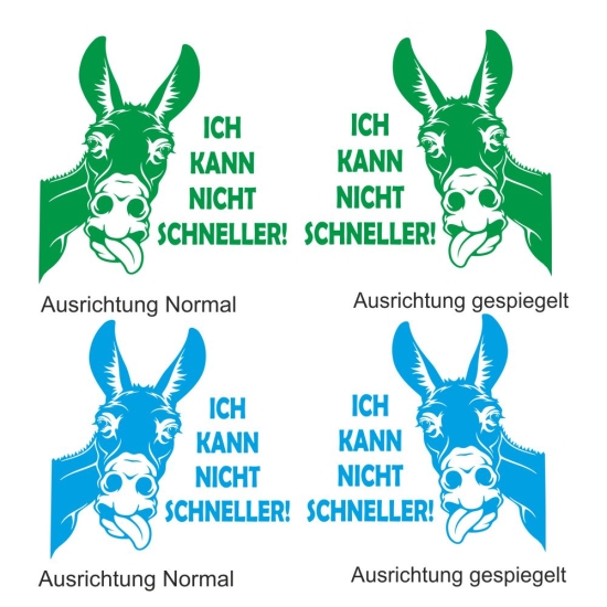 Esel Ich kann nicht schneller Wohnmobil Aufkleber Wohnwagen Caravan Wohnwagen Sticker WoMo407