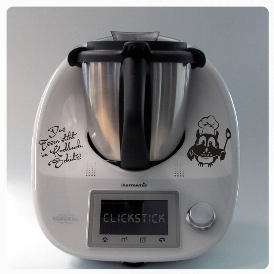 Aufkleber Sticker für Thermomix TM5 TM 6 Das Essen steht im Kochbuch Tattoo TH803