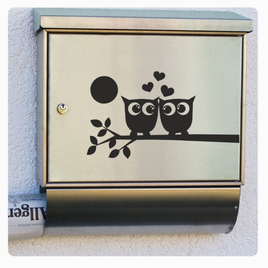 Briefkastenaufkleber Eulen Aufkleber Sticker B012