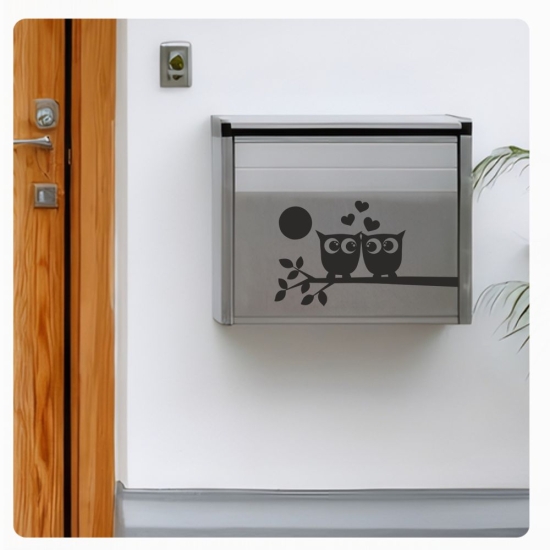 Briefkastenaufkleber Eulen Aufkleber Sticker B012