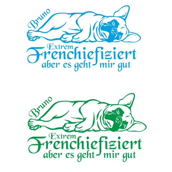 Extrem Frenchiefiziert Französische Bulldogge Name Autoaufkleber Hund Pfoten A4246