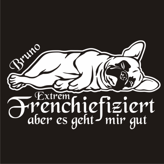 Extrem Frenchiefiziert Französische Bulldogge Name Autoaufkleber Hund Pfoten A4246