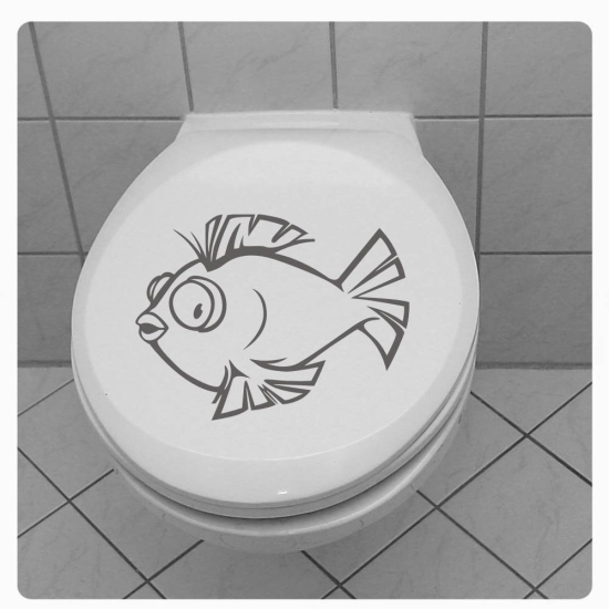 Fisch WC Deckel Aufkleber Wandtattoo Sticker BAD TDA010