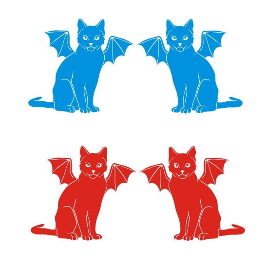 2er SET Fledermaus Katze Halloween Katzen Auto Aufkleber Autoaufkleber  Sticker A733