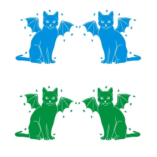 2er SET Fledermaus Katze Halloween Katzen Auto Aufkleber Autoaufkleber Sticker A915