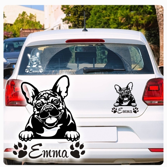 Französische Bulldogge French Bulldog Name Pfoten Autoaufkleber Auto Aufkleber Sticker A891