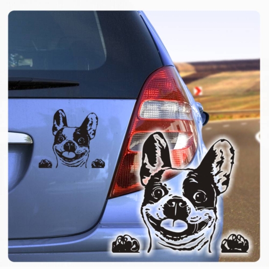 Auto Aufkleber Französische Bulldogge Autoaufkleber Hund Pfoten clickstick A597