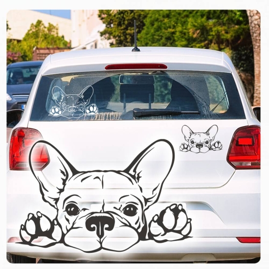 Französische Bulldogge Autoaufkleber Auto Aufkleber Sticker Hund Pfoten A1219