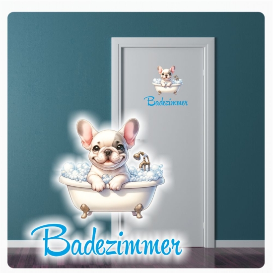Türaufkleber Badezimmer Französische Bulldogge French Bulldog Digitaldruck Wandtattoo Türtattoo DT613