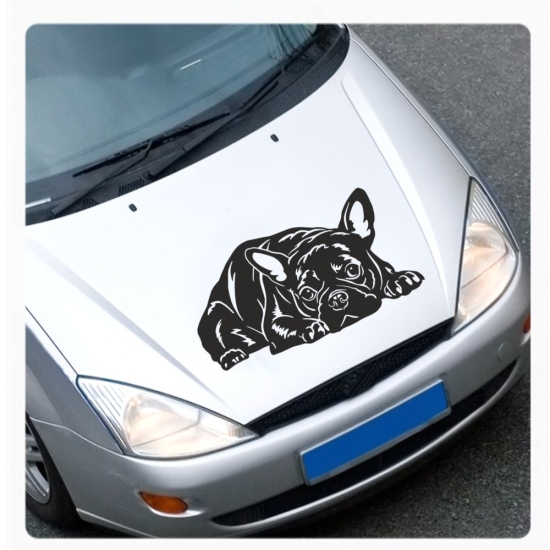 Auto Aufkleber Französische Bulldogge Hund Autoaufkleber Sticker Hauben A4190