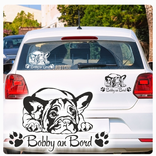 Auto Aufkleber Französische Bulldogge Name Sticker Autoaufkleber A4048