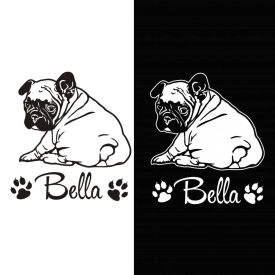 Französische Bulldogge Welpe Autoaufkleber Auto Aufkleber Sticker Hund Pfoten A4194