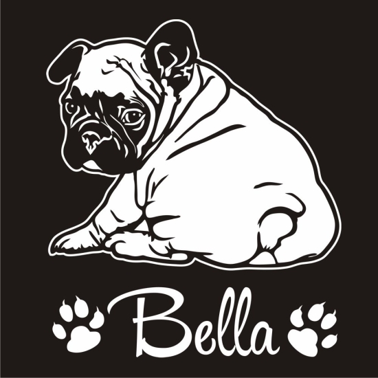 Französische Bulldogge Welpe Autoaufkleber Auto Aufkleber Sticker Hund Pfoten A4194
