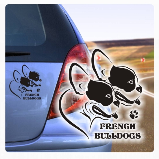 French Bulldogs Französische Bulldoggen Auto Aufkleber Autoaufkleber Sticker A1149