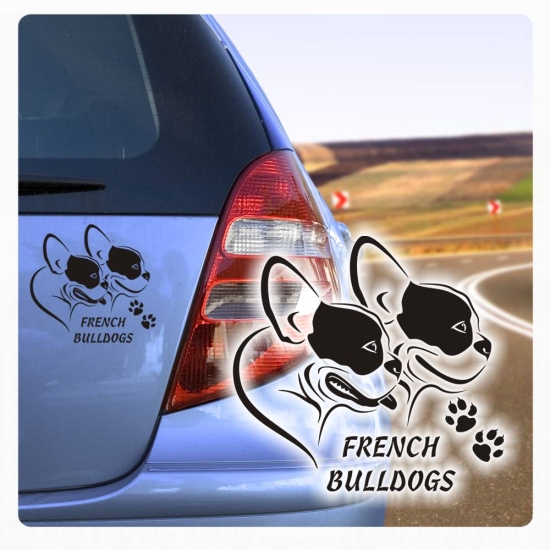 French Bulldogs Französische Bulldoggen Autoaufkleber Auto Aufkleber Sticker A1150