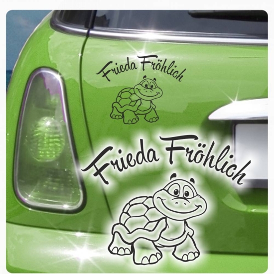 Autoaufkleber Turtle Schildkröte Frieda Fröhlich Aufkleber A026