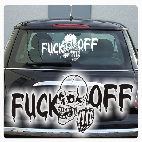 Fuck OFF Skull Stinkfinger Autoaufkleber Aufkleber Sticker A965