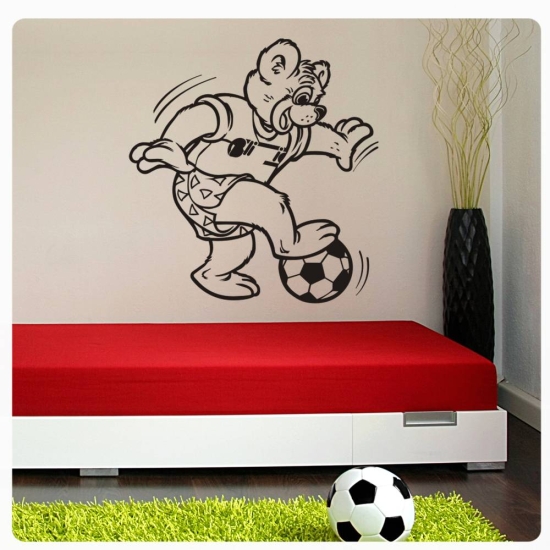 Fussball Bär Fußball Wandtattoo Wandaufkleber W1546