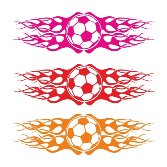 Autoaufkleber Fussball Flames Aufkleber Sticker Flammen A1072